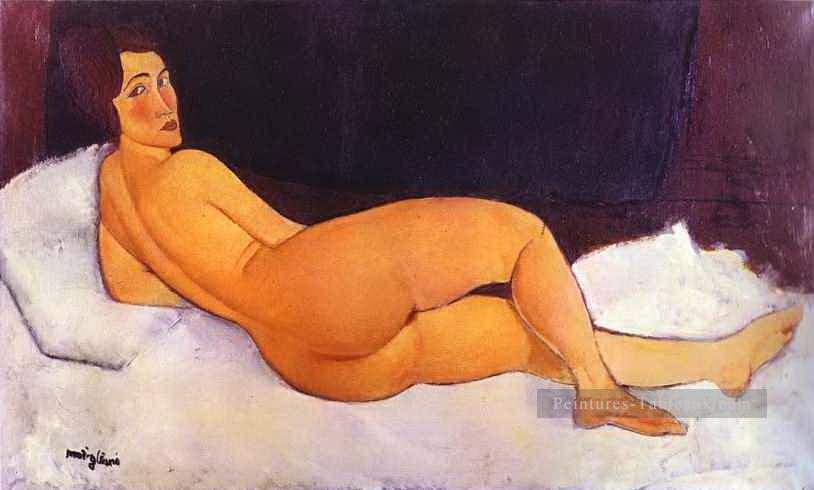 Nu regardant par dessus son épaule droite 1917 Amedeo Modigliani Peintures à l'huile